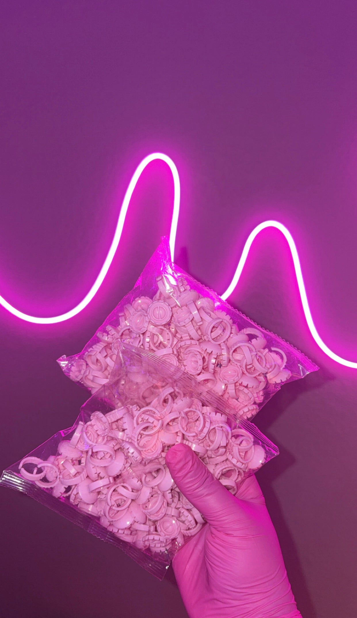 Pink Glue rings
