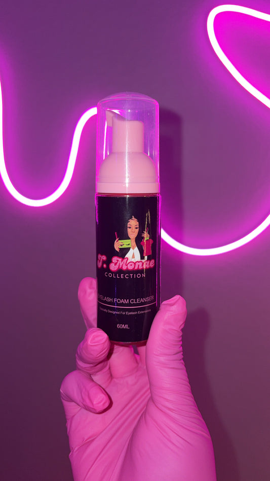 Pink foam lash shampoo